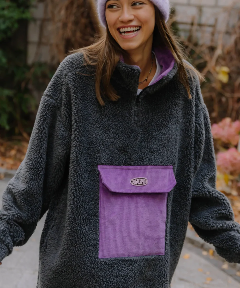 JUNGMOB BLUZA BARANEK TEDDY GREY BERRIES