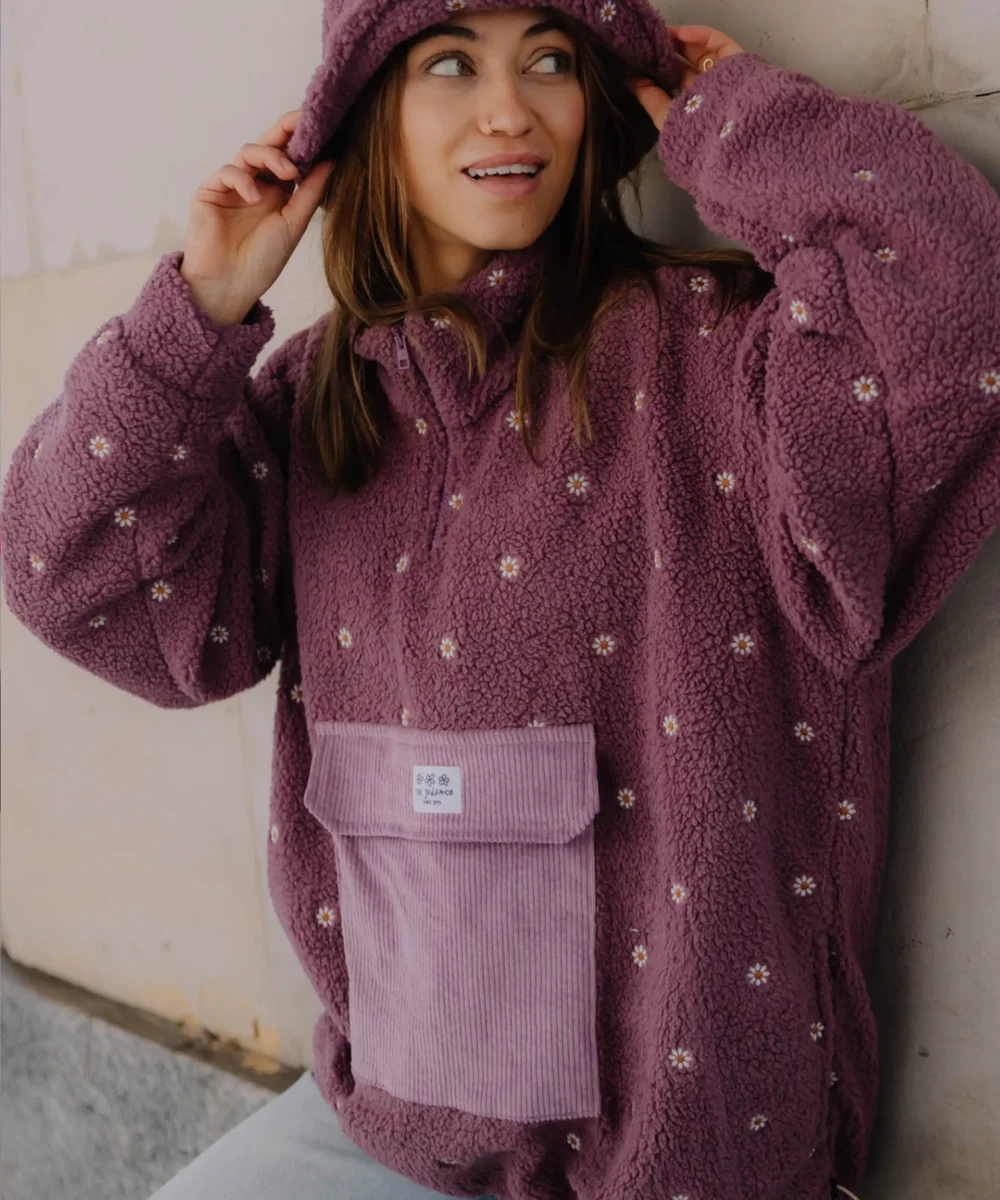 JUNGMOB BLUZA BARANEK TEDDY DAISY LAVENDER