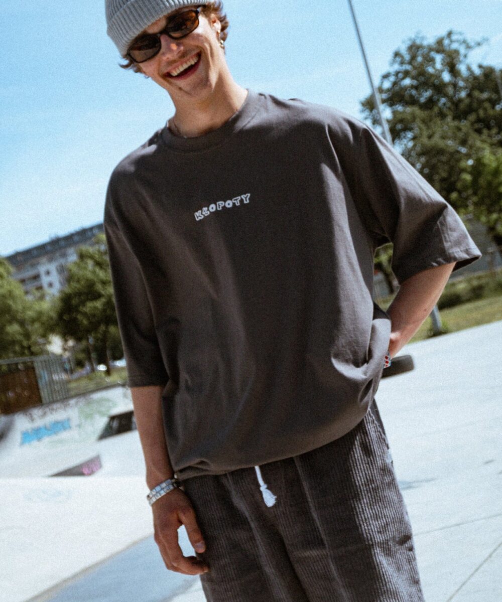 Koszulka JUNGMOB T-SHIRT BOXY KŁOPOTY GRAPHITE